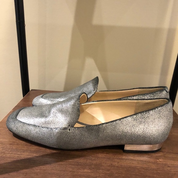 ✨SOLD✨ Nine West Silver Grey Sparkle Loafers - Picture 3 of 5